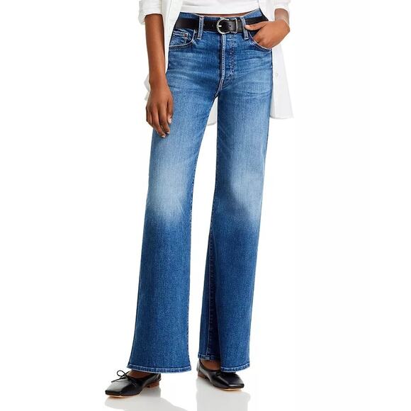 Mother The Tomcat Roller Sneak High Rise Wide Leg Jeans in Sixth Sense 28 NWT - Picture 1 of 14